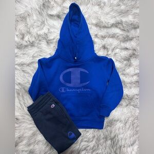 Champion Kids Royal Blue Hoodie with matching sweatpants Size 4-5T